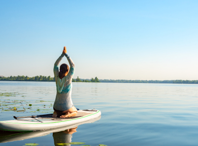 lady on paddle boat